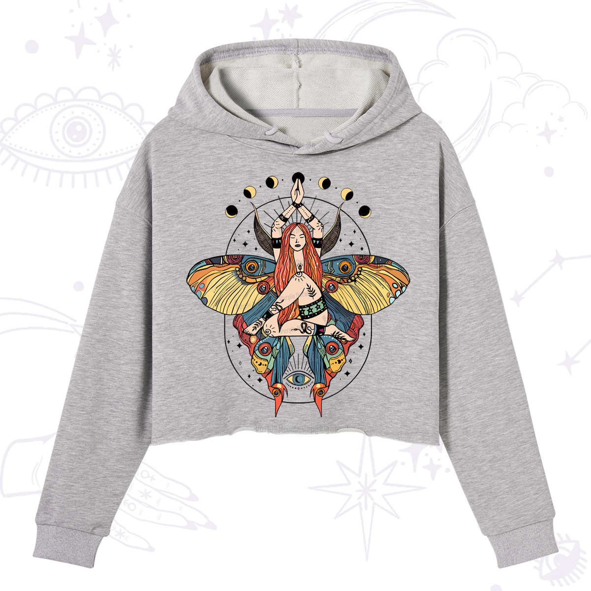 Purplehecate Luna Moth Crop Hoodie