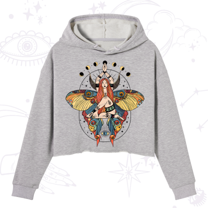 Purplehecate Luna Moth Crop Hoodie