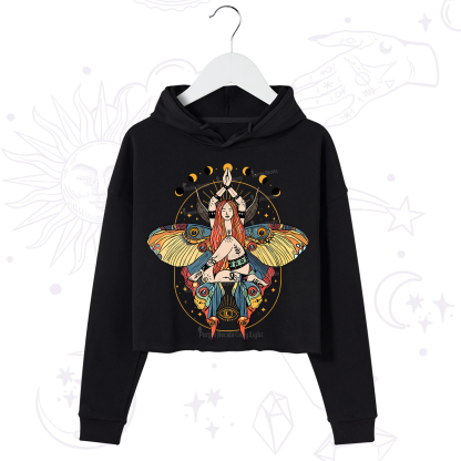 Purplehecate Luna Moth Crop Hoodie