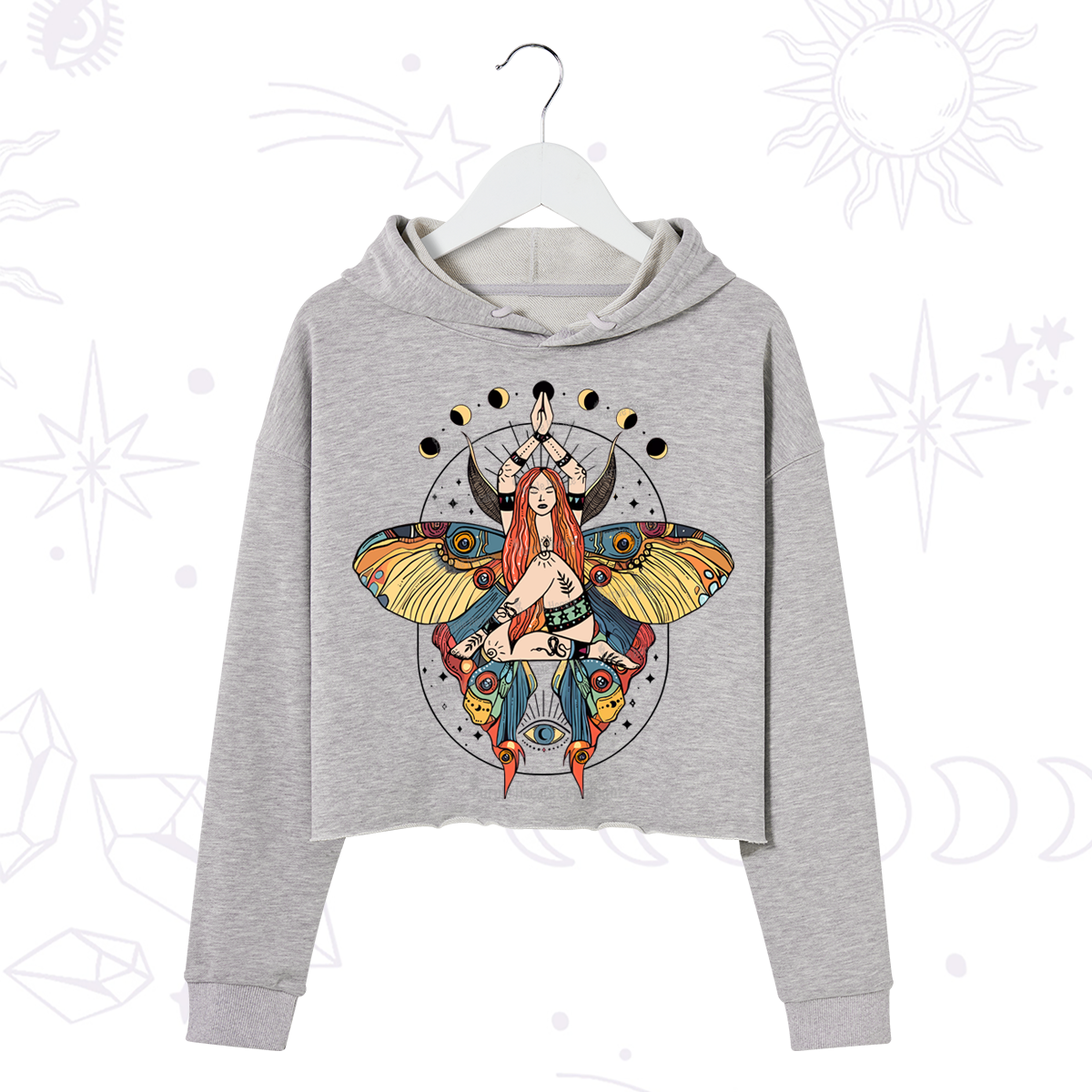 Purplehecate Luna Moth Crop Hoodie