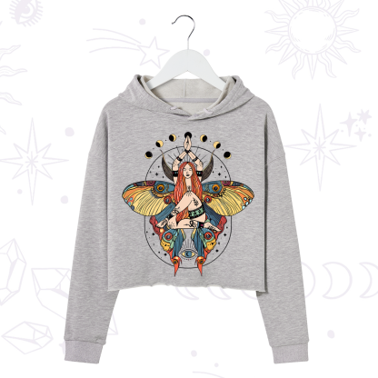 Purplehecate Luna Moth Crop Hoodie