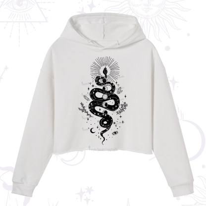 Purplehecate Mystical Moon Phases Snake Crop Hoodie