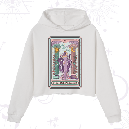 Purplehecate The High Priestess Tarot Card Crop Hoodie