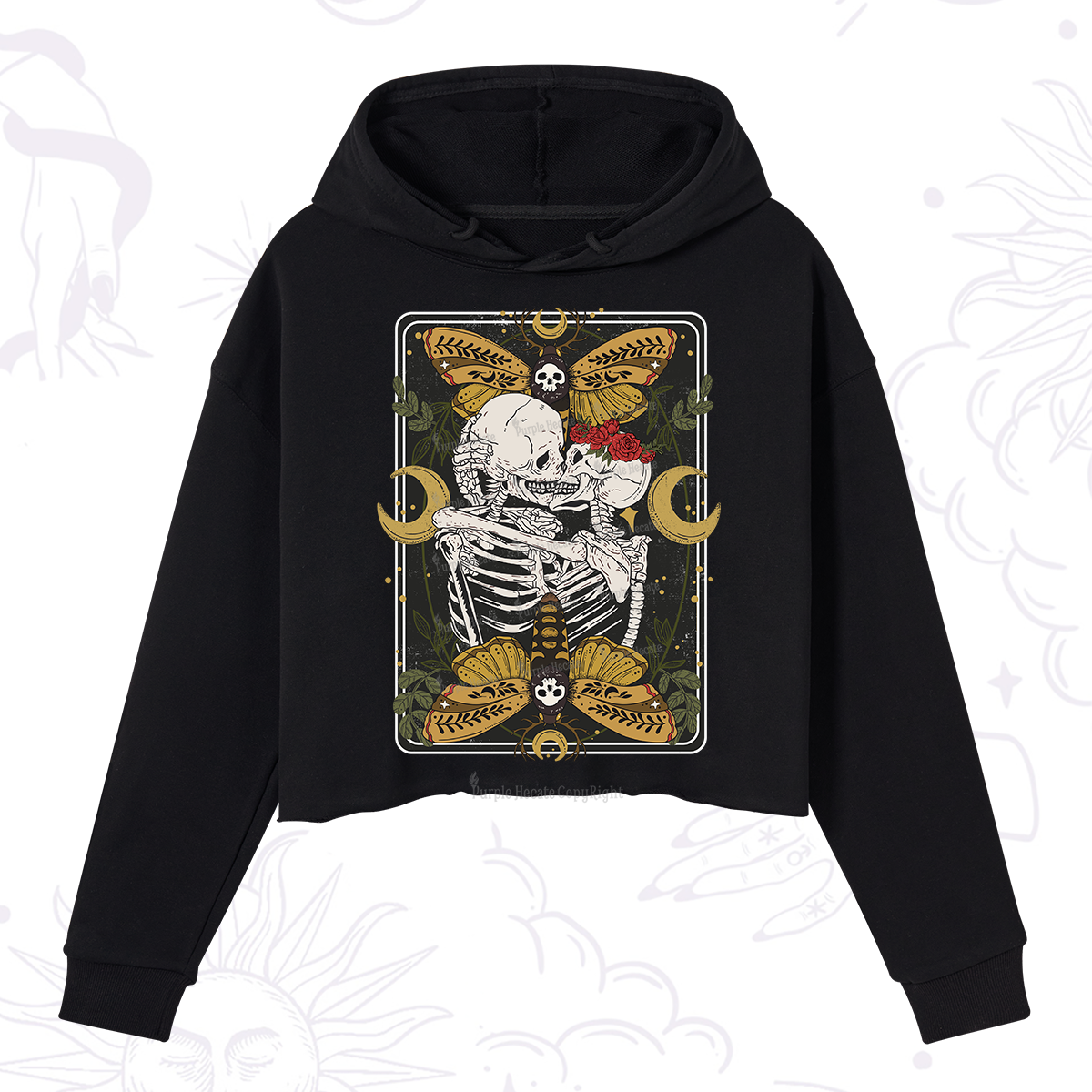 Purplehecate Deathless Moonlit Love Crop Hoodie