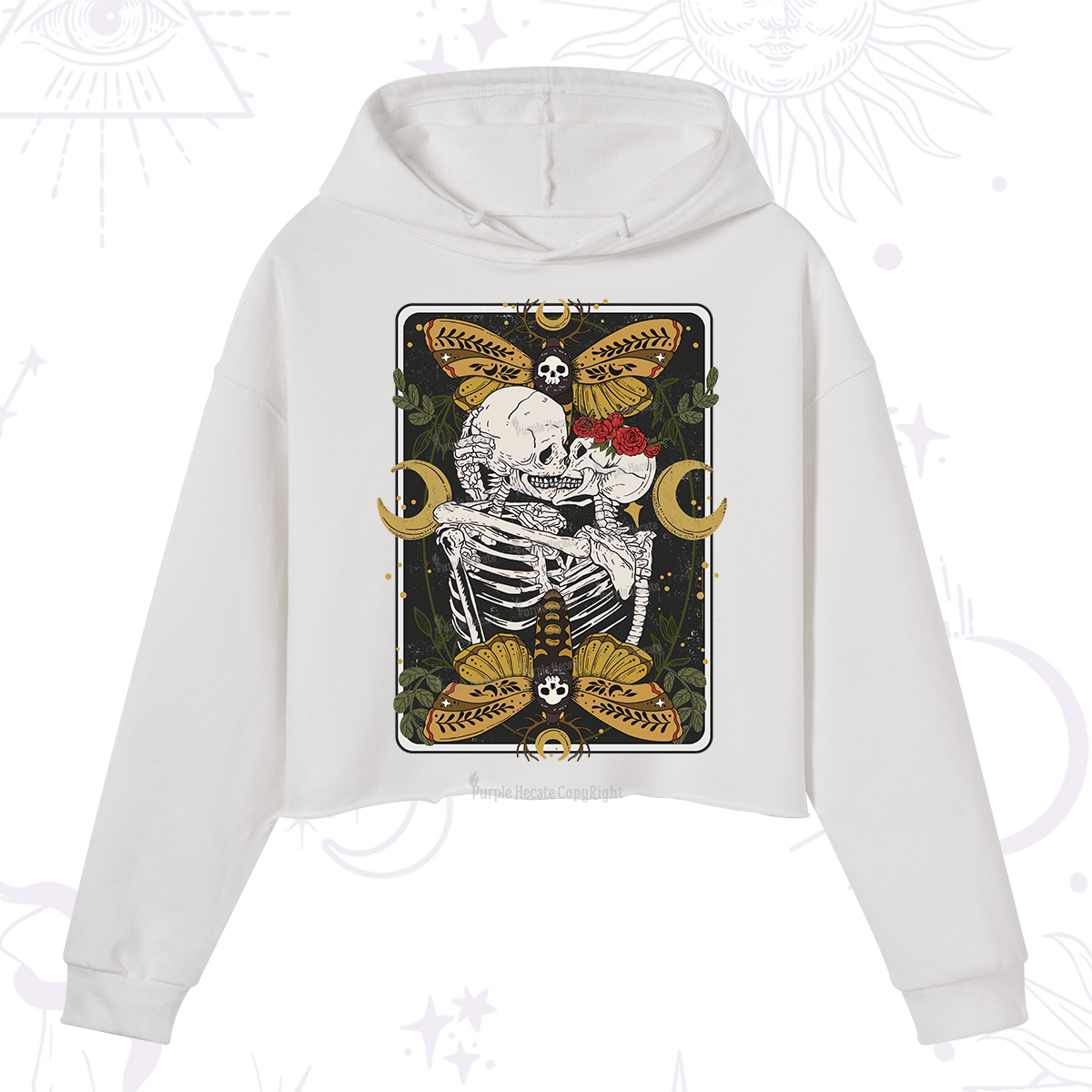 Purplehecate Deathless Moonlit Love Crop Hoodie