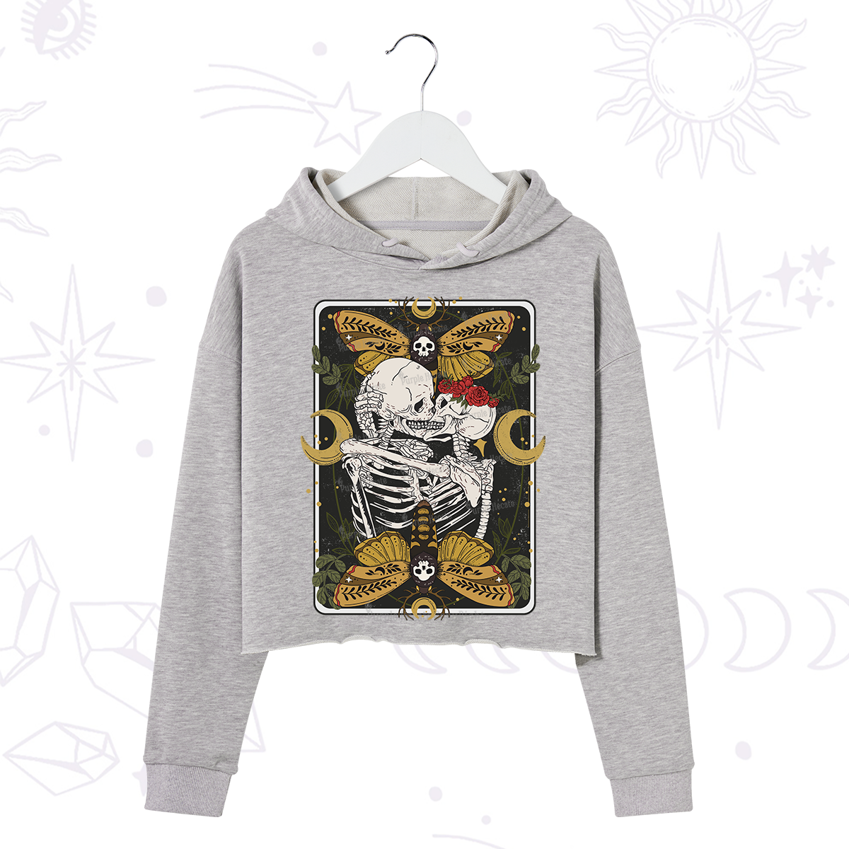 Purplehecate Deathless Moonlit Love Crop Hoodie