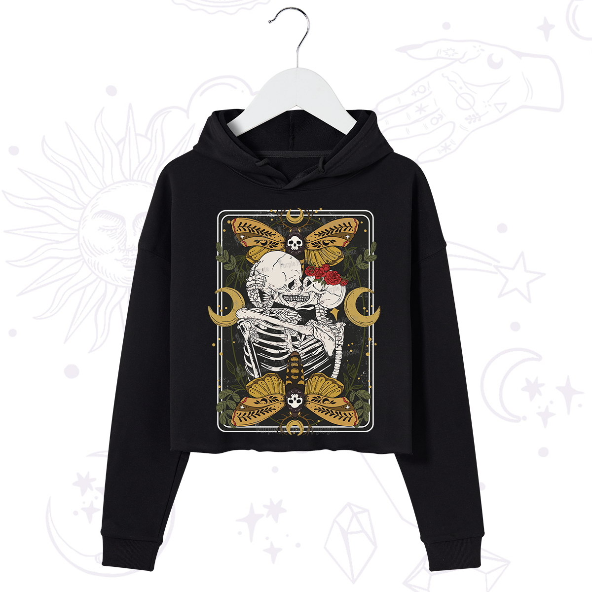 Purplehecate Deathless Moonlit Love Crop Hoodie