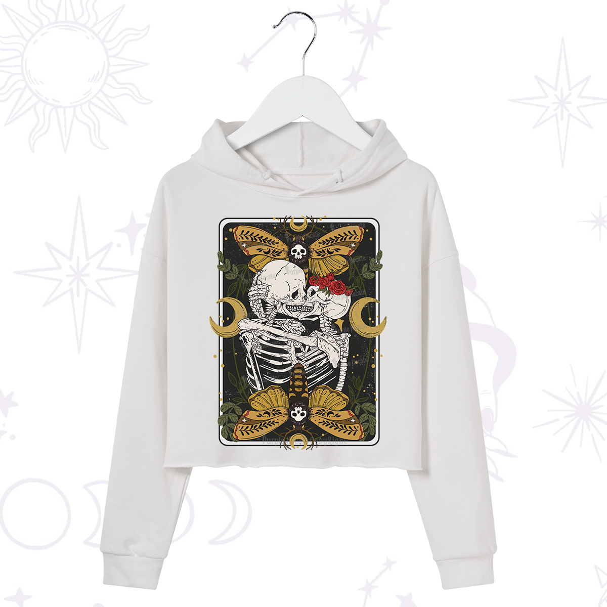 Purplehecate Deathless Moonlit Love Crop Hoodie
