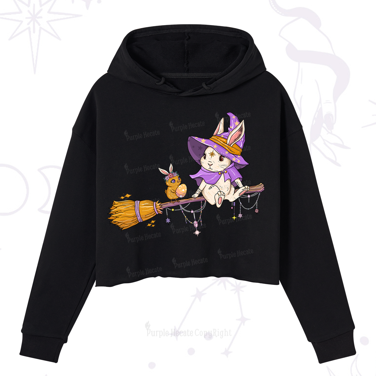 Purplehecate Bunny Witch's Easter Adventure Crop Hoodie