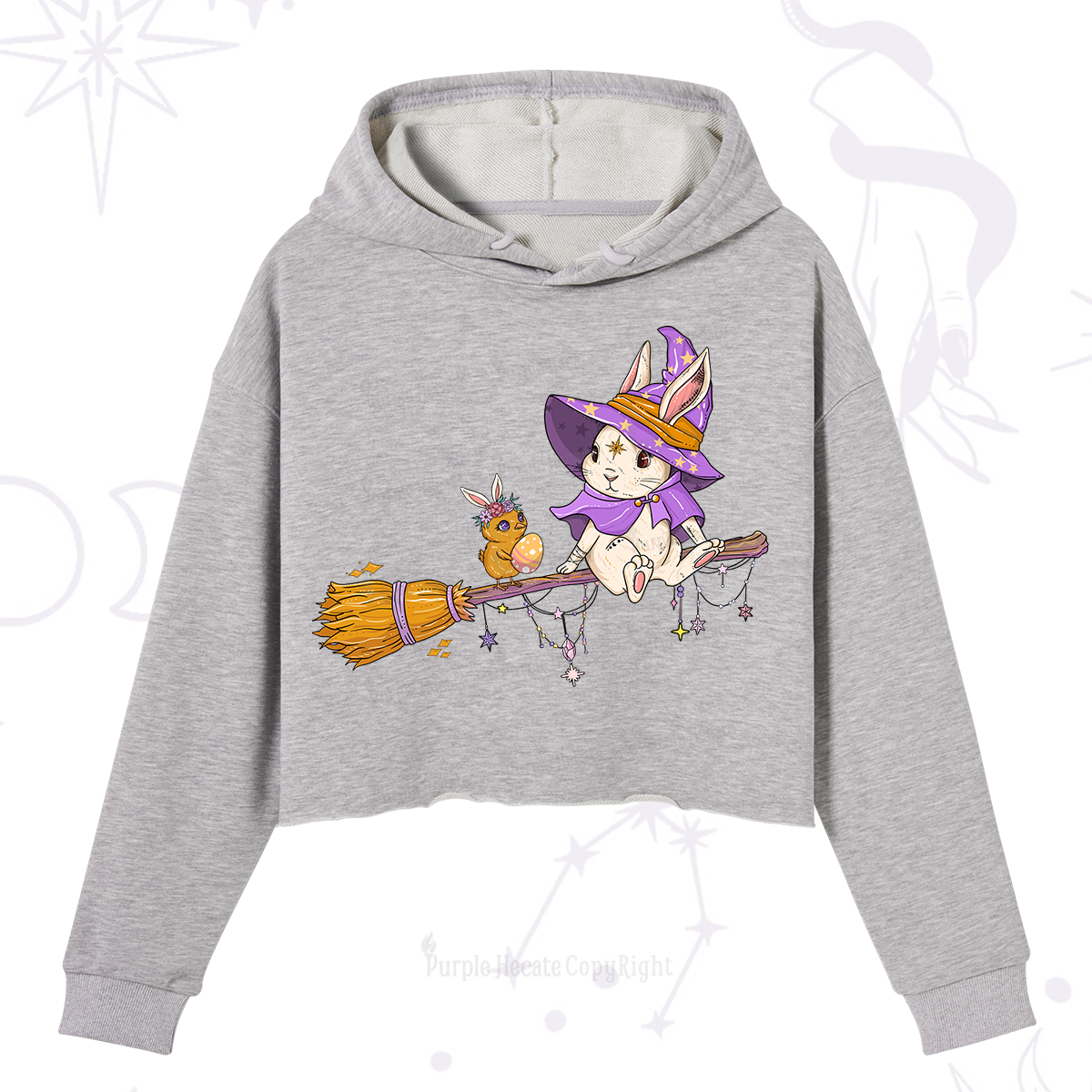 Purplehecate Bunny Witch's Easter Adventure Crop Hoodie