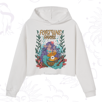 Purplehecate Fortune Favors The Bold Crop Hoodie