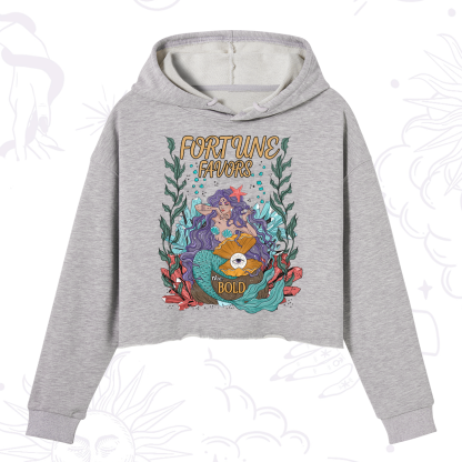 Purplehecate Fortune Favors The Bold Crop Hoodie