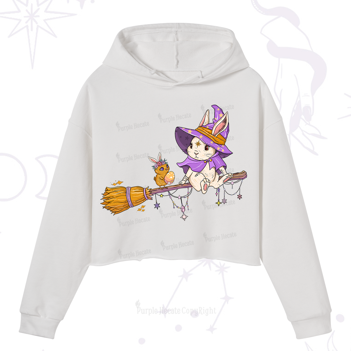 Purplehecate Bunny Witch's Easter Adventure Crop Hoodie