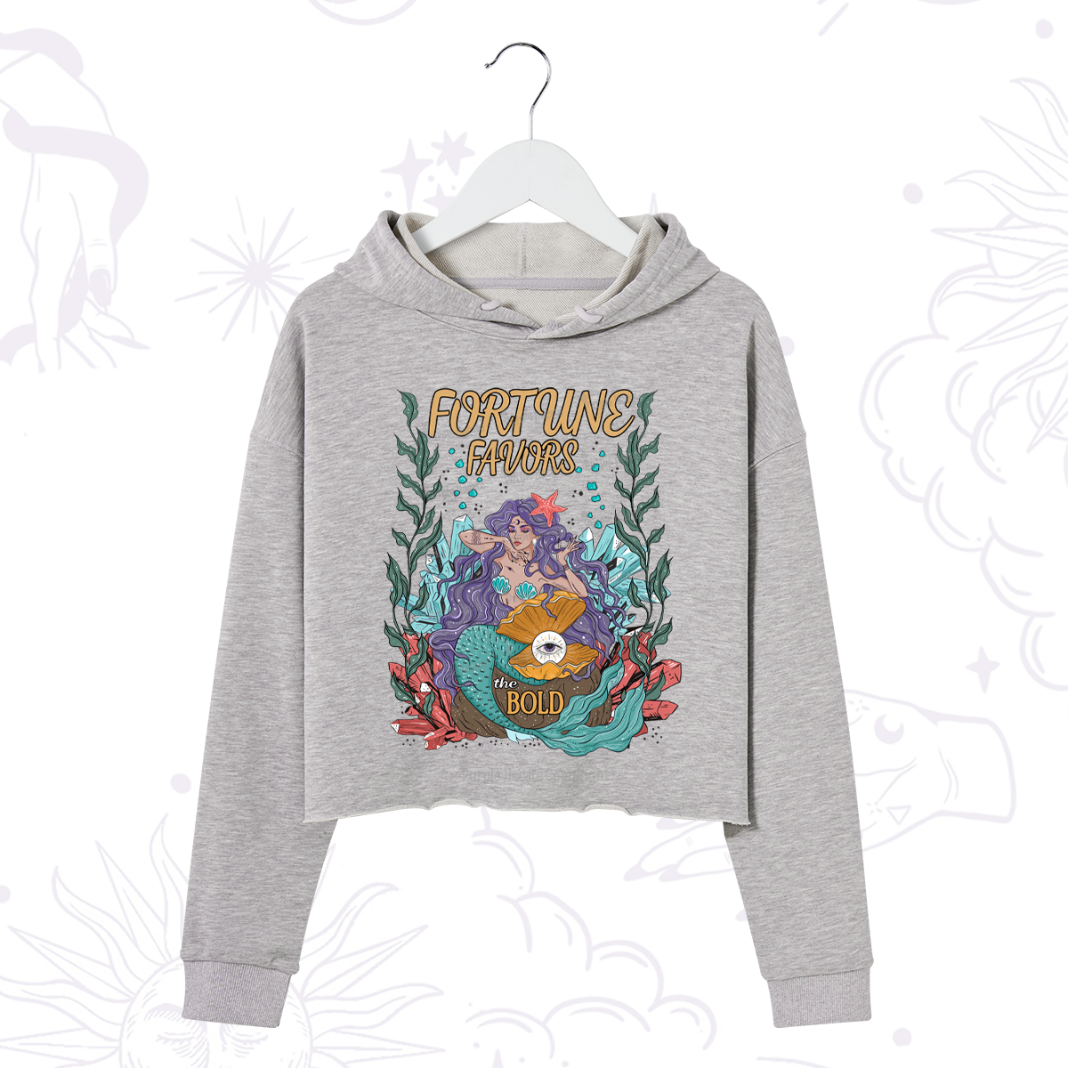 Purplehecate Fortune Favors The Bold Crop Hoodie