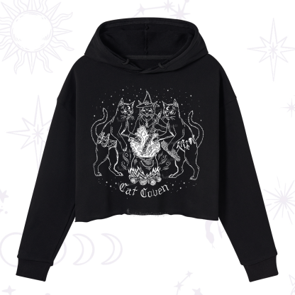 Purplehecate Cat Coven Crop Hoodie