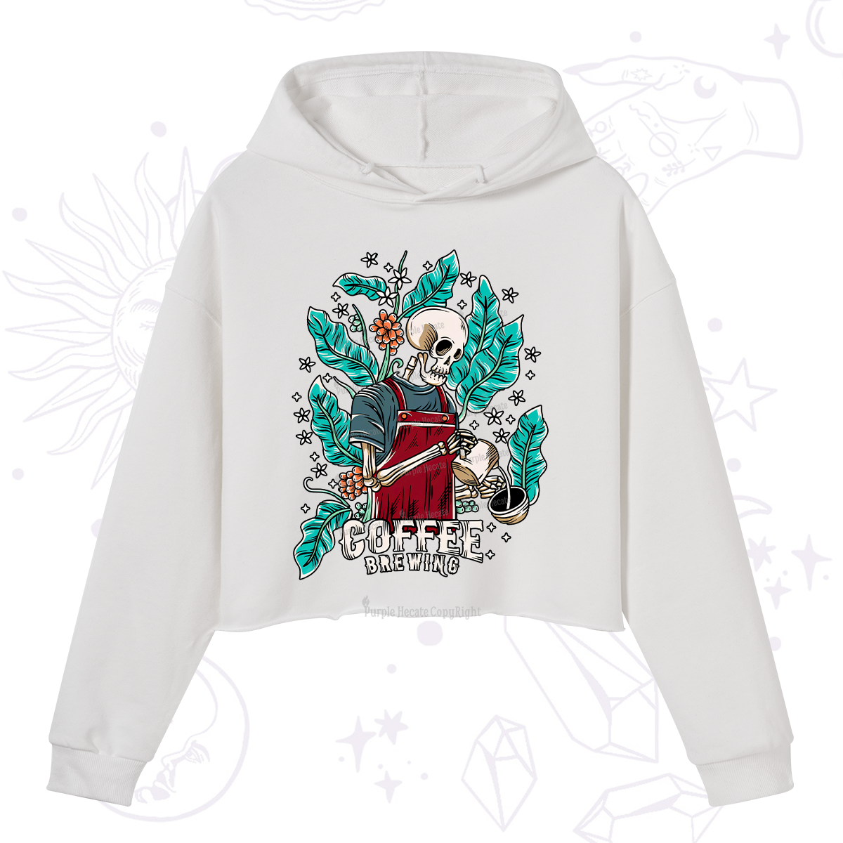 Purplehecate Coffee Brewing Crop Hoodie