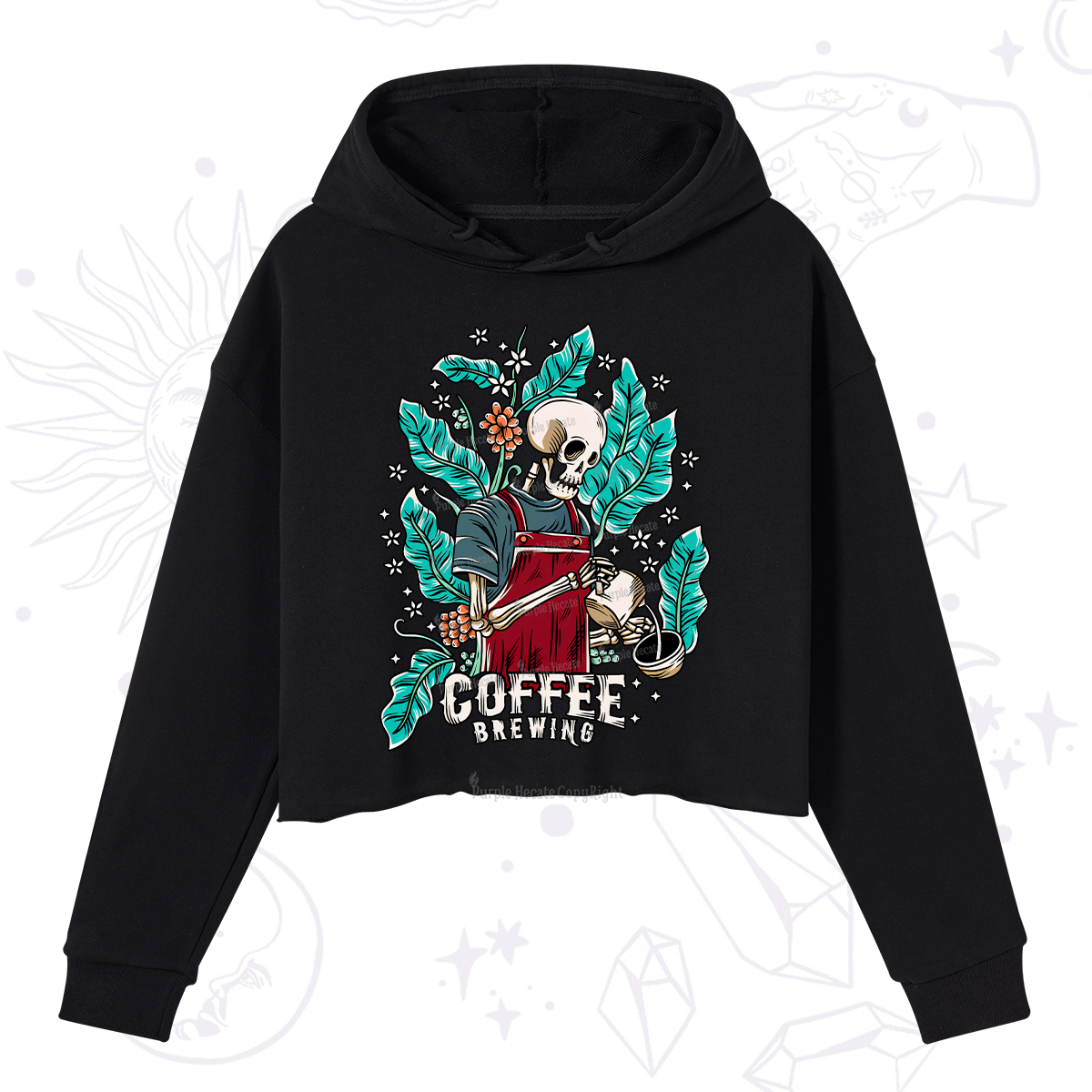 Purplehecate Coffee Brewing Crop Hoodie