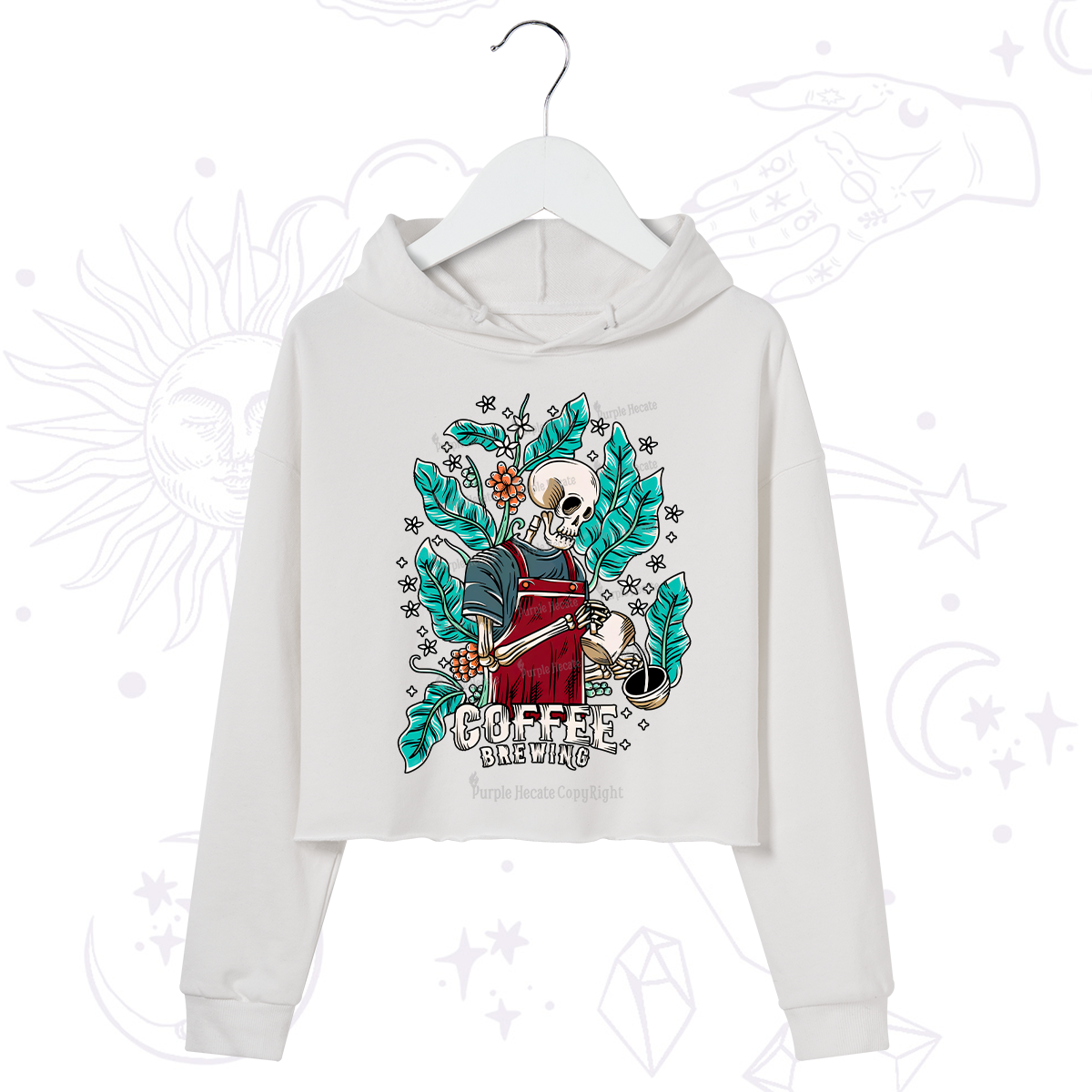 Purplehecate Coffee Brewing Crop Hoodie