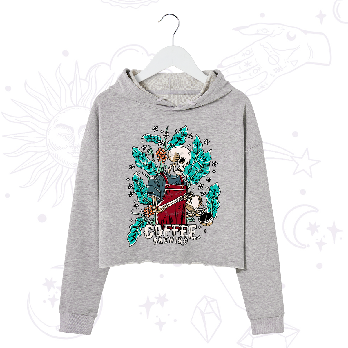 Purplehecate Coffee Brewing Crop Hoodie