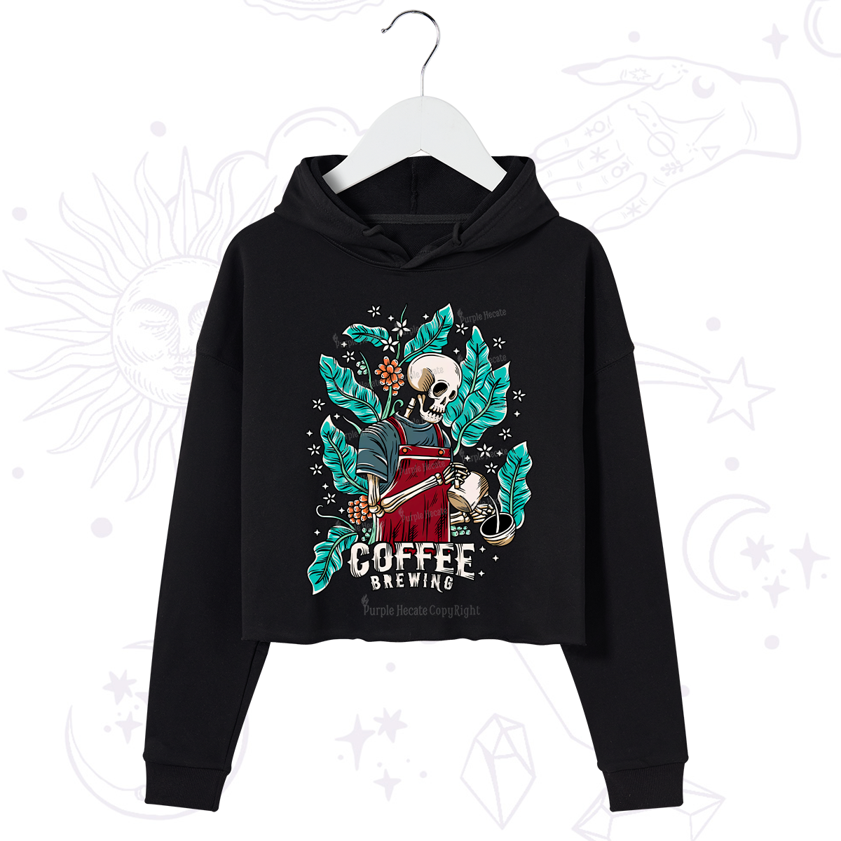 Purplehecate Coffee Brewing Crop Hoodie