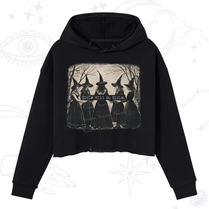 Purplehecate Girls Will Be Girls Witch Crop Hoodie