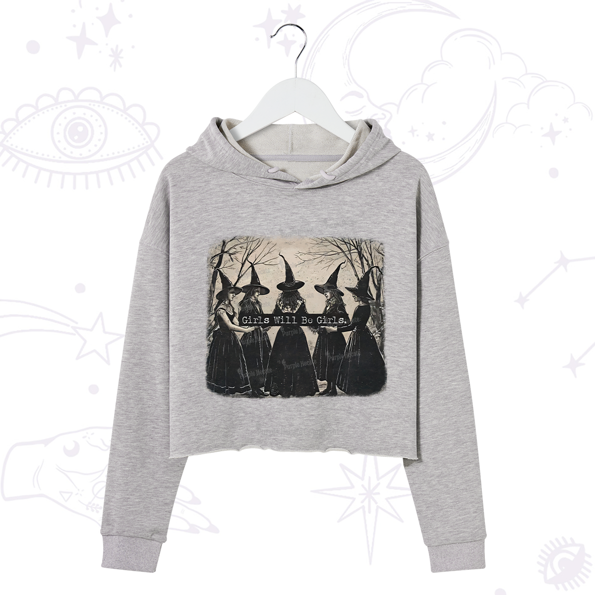 Purplehecate Girls Will Be Girls Witch Crop Hoodie