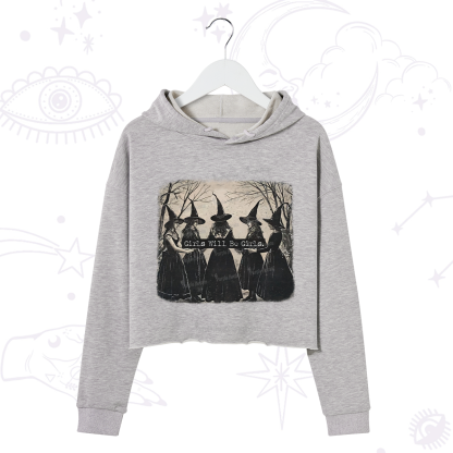 Purplehecate Girls Will Be Girls Witch Crop Hoodie