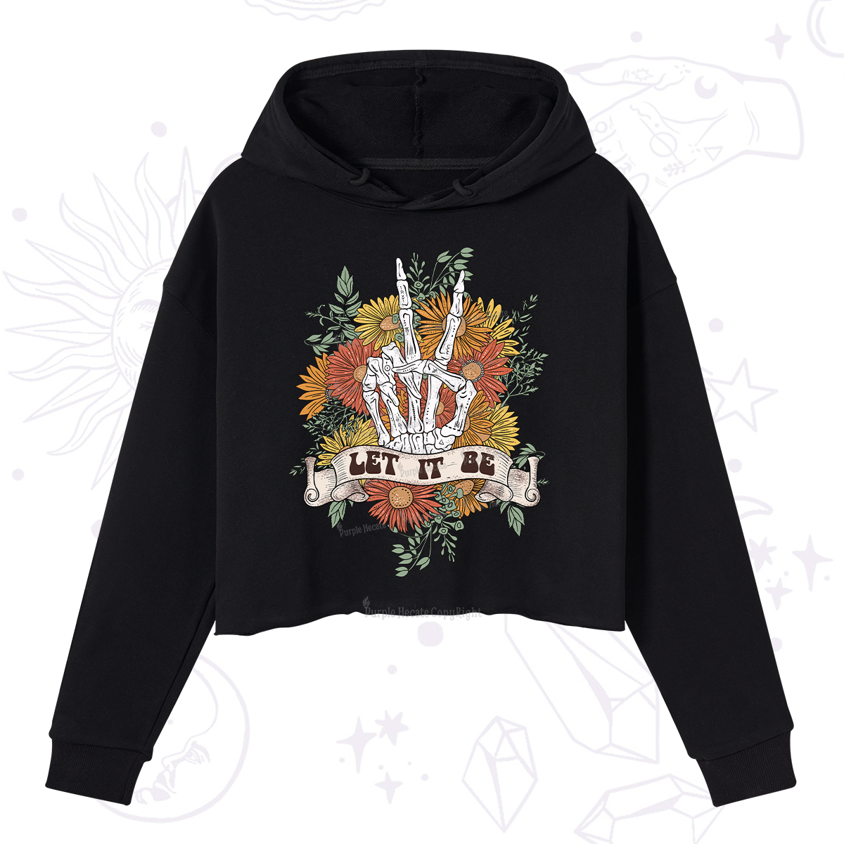 Purplehecate Letting Go Bravely Crop Hoodie