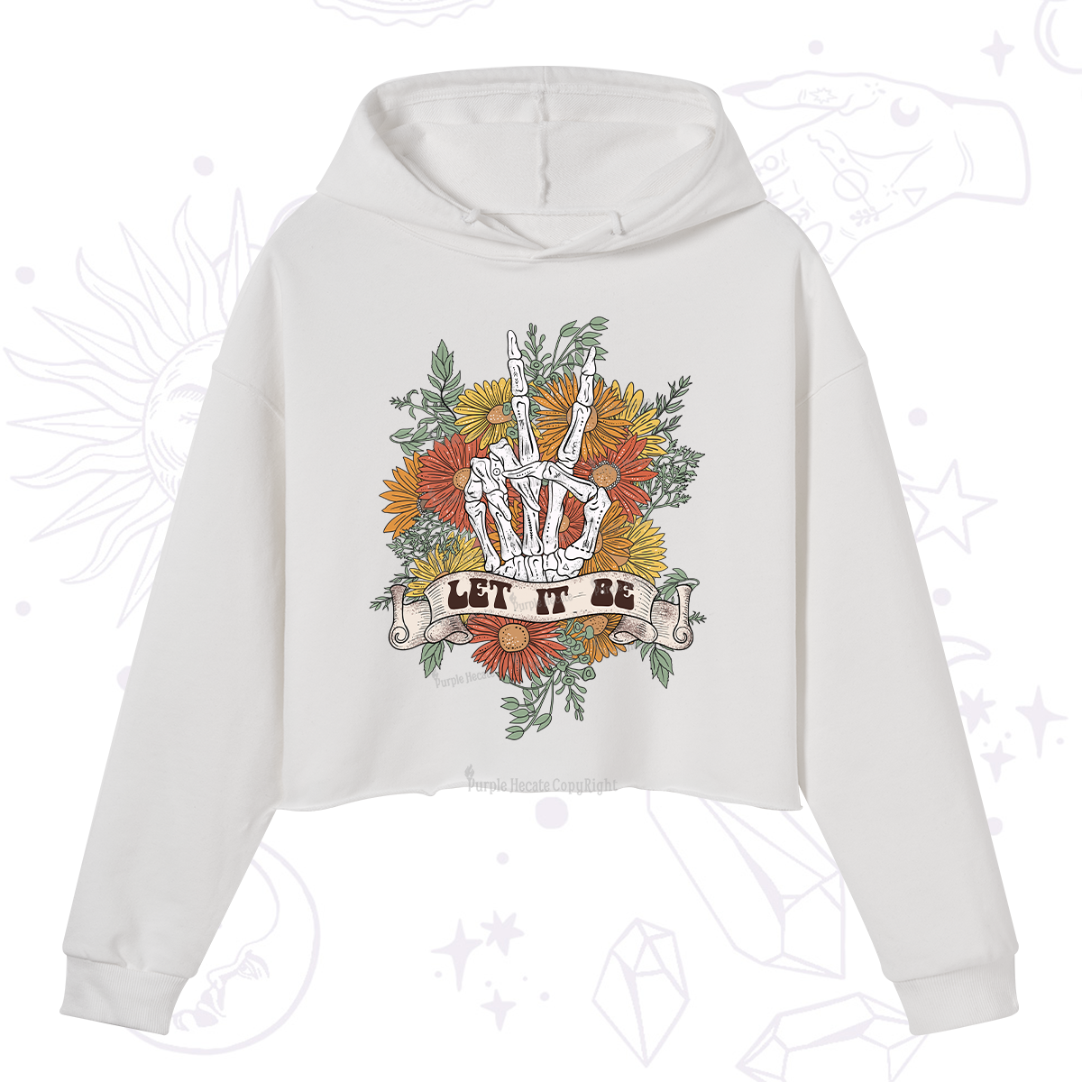 Purplehecate Letting Go Bravely Crop Hoodie