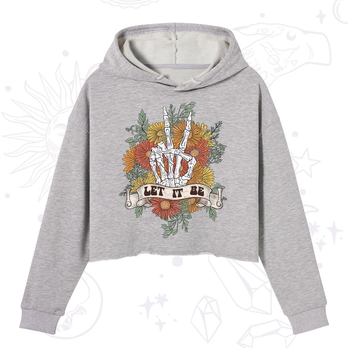 Purplehecate Letting Go Bravely Crop Hoodie