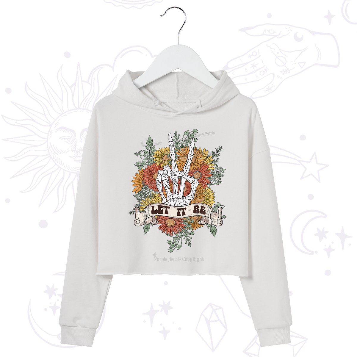 Purplehecate Letting Go Bravely Crop Hoodie