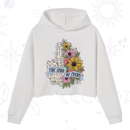 Purplehecate The Zero Of Fucks Crop Hoodie