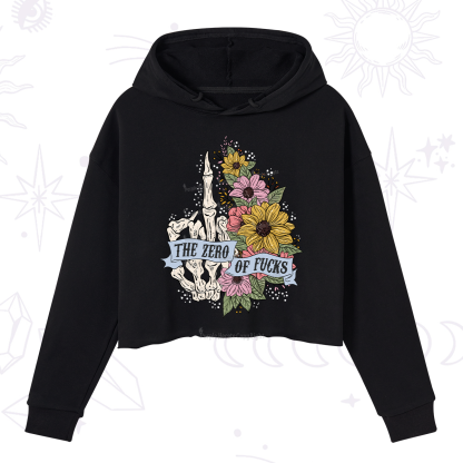 Purplehecate The Zero Of Fucks Crop Hoodie