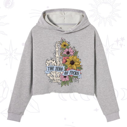 Purplehecate The Zero Of Fucks Crop Hoodie