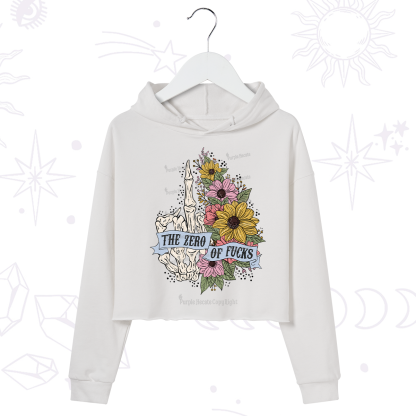 Purplehecate The Zero Of Fucks Crop Hoodie