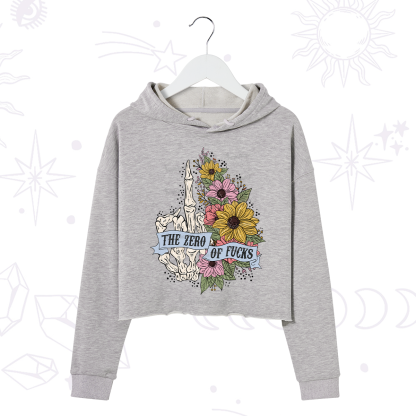 Purplehecate The Zero Of Fucks Crop Hoodie