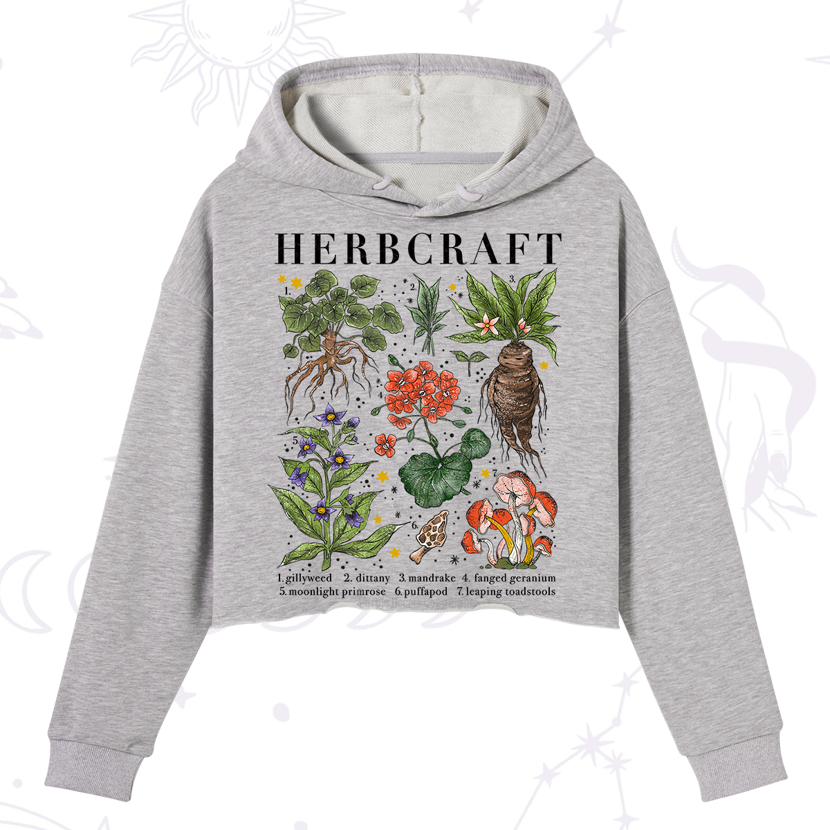 Purplehecate Magical Herbcraft Crop Hoodie