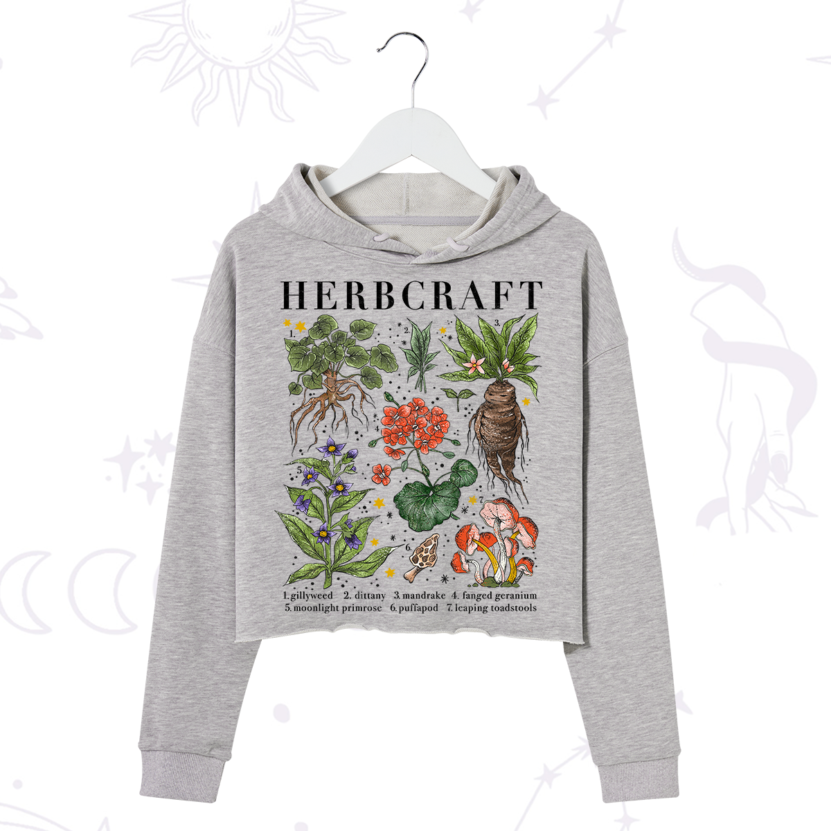 Purplehecate Magical Herbcraft Crop Hoodie