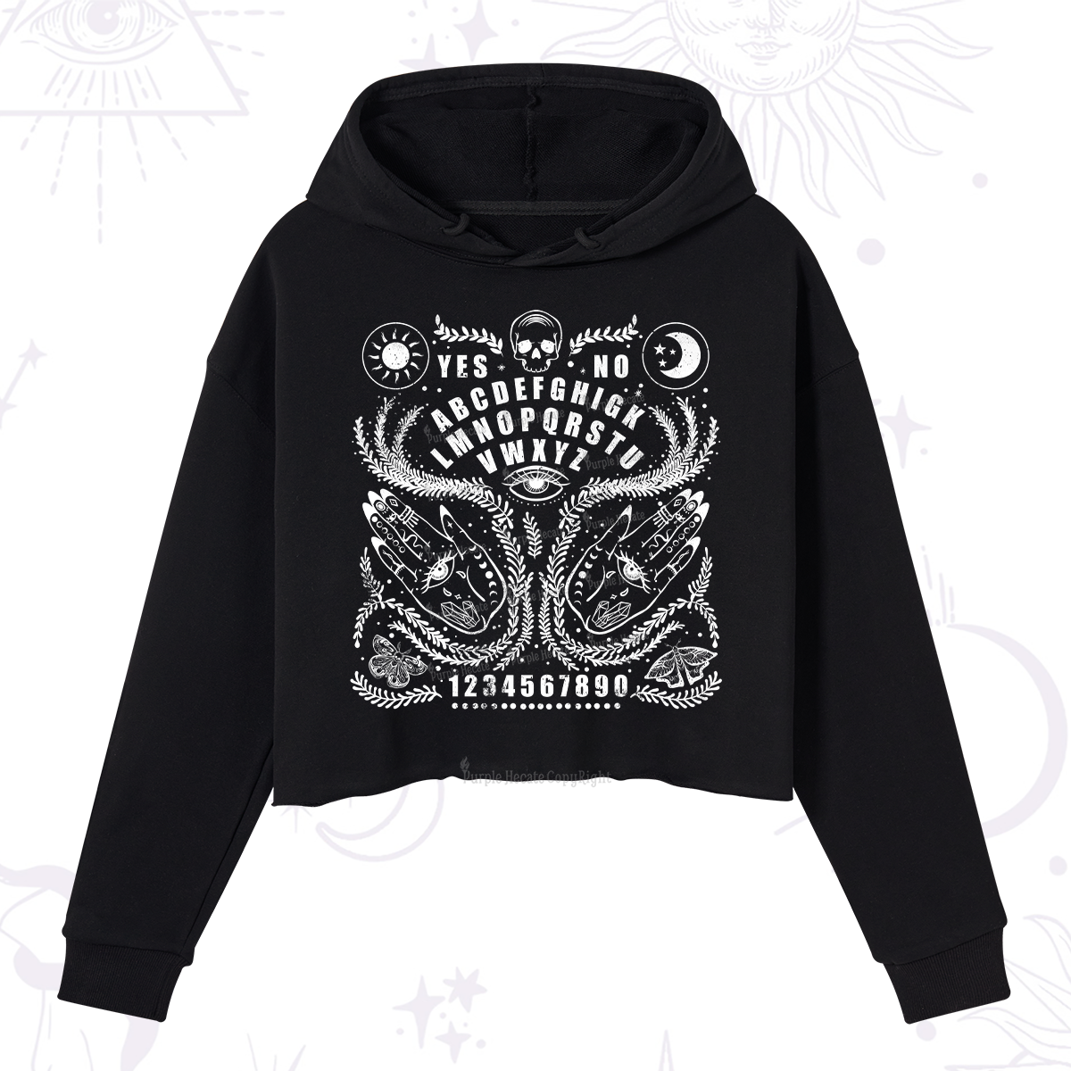 Purplehecate Ouija Spirit Board Crop Hoodie