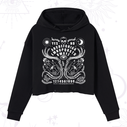 Purplehecate Ouija Spirit Board Crop Hoodie