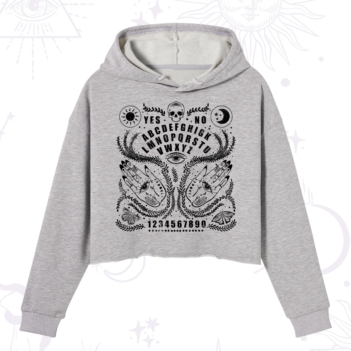 Purplehecate Ouija Spirit Board Crop Hoodie
