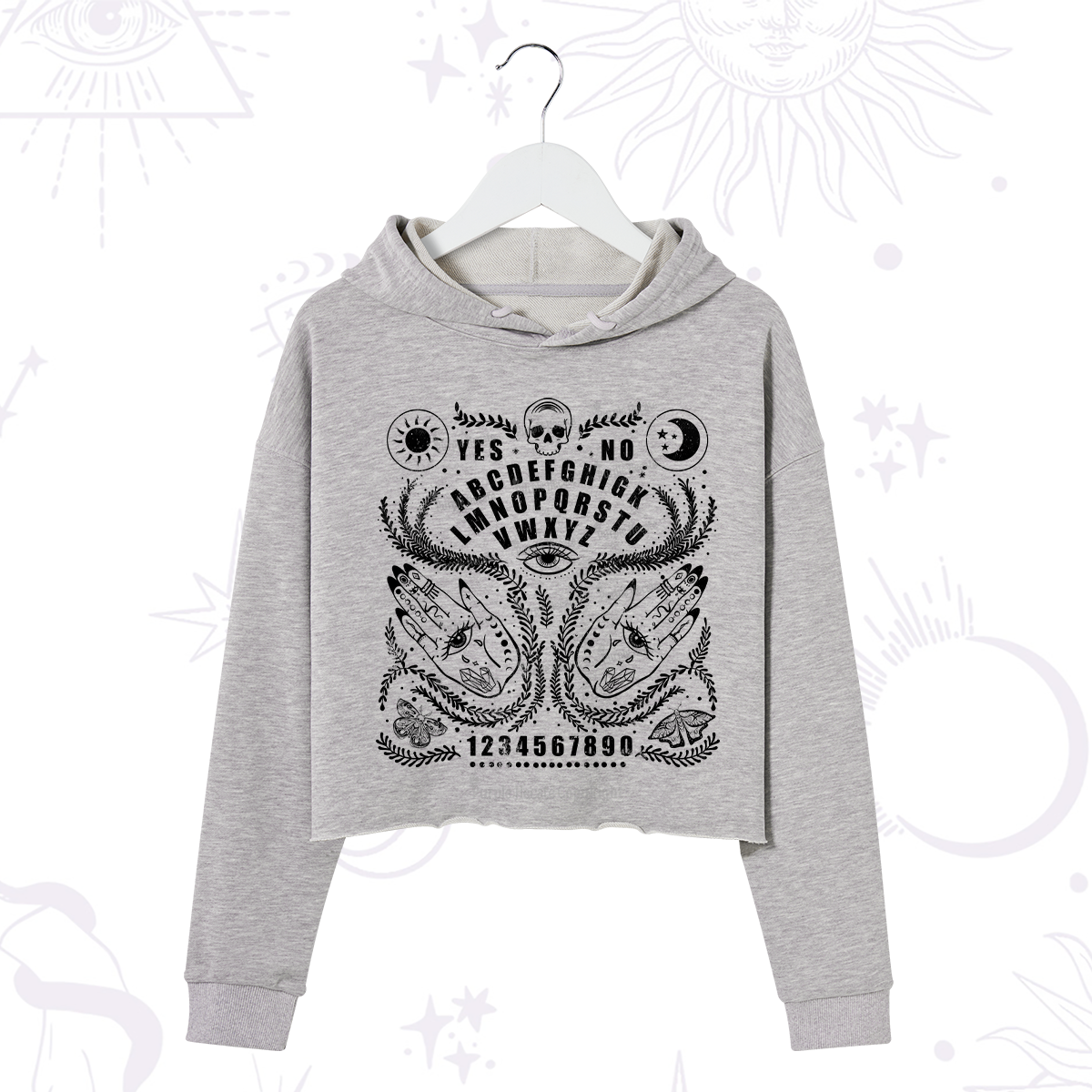 Purplehecate Ouija Spirit Board Crop Hoodie