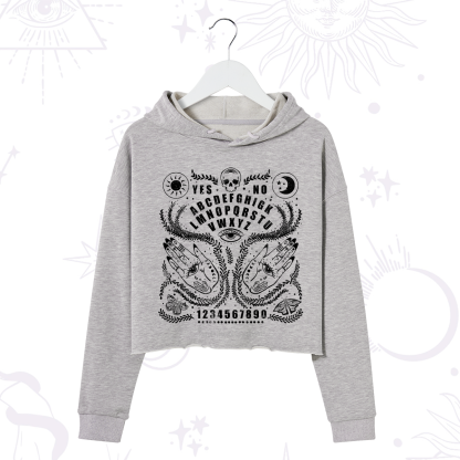 Purplehecate Ouija Spirit Board Crop Hoodie