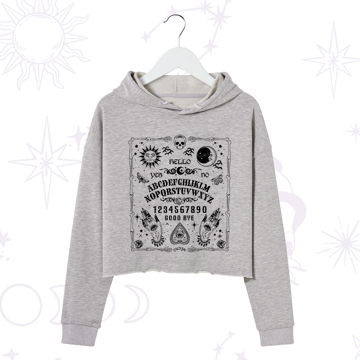 Purplehecate Ouija Board Crop Hoodie