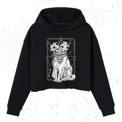 Purplehecate The Cat Goddess Bastet Crop Hoodie