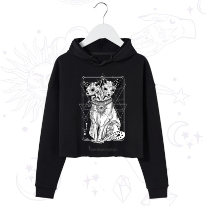 Purplehecate The Cat Goddess Bastet Crop Hoodie