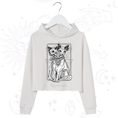 Purplehecate The Cat Goddess Bastet Crop Hoodie