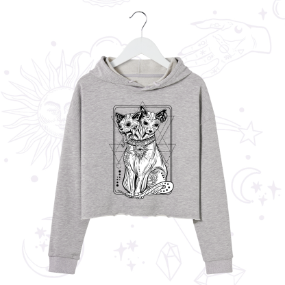 Purplehecate The Cat Goddess Bastet Crop Hoodie