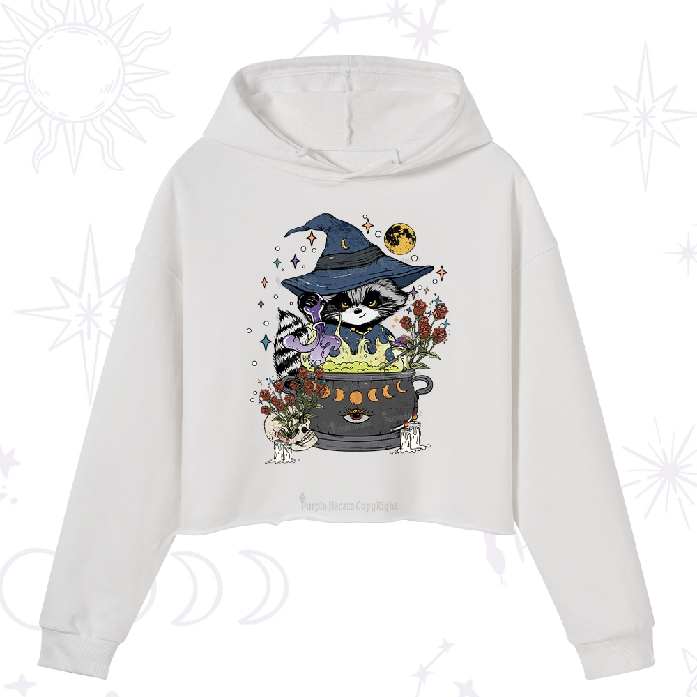 Purplehecate Alchemy Journey of the Raccoon Crop Hoodie