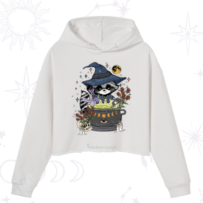 Purplehecate Alchemy Journey of the Raccoon Crop Hoodie